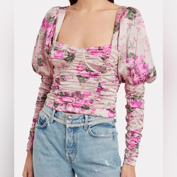 For Love & Lemons Palais Long Sleeve Bustier Top, NWT - Picture 1 of 16